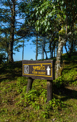 wood view point sign
