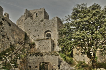 Fototapeta na wymiar Puilaurens Pireneje Chateau