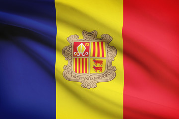Fototapeta premium Series of ruffled flags. Andorra.