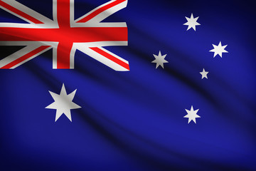 Fototapeta premium Series of ruffled flags. Australia.