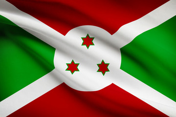 Series of ruffled flags. Burundi.