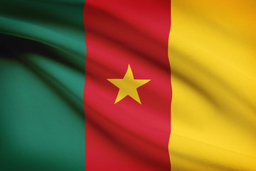 Series of ruffled flags. Cameroon.