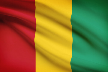 Obraz premium Series of ruffled flags. Republic of Guinea.
