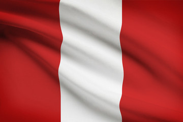 Series of ruffled flags. Republic of Peru.