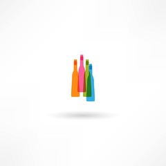 Creative bottles of wine icon