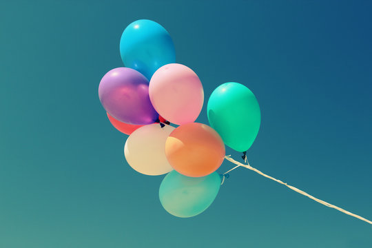 close up of colorful baloons