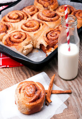 Milk and cinnamon buns