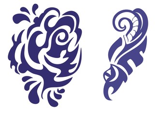 Water splashes in the form of an eagle and an animal