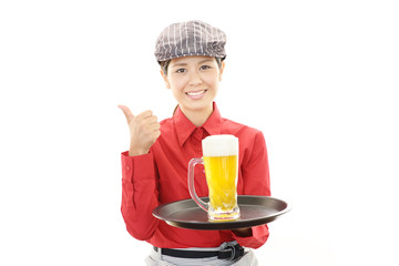 笑顔のウェイトレス