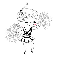 Cartoon cheerleader