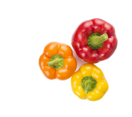 colorful sweet peppers on white background
