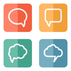 Set of colorful speech bubbles