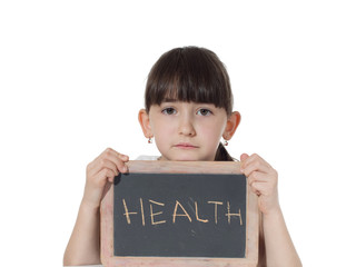 Girl and chalkboard