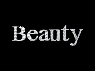 word beauty sign on black background