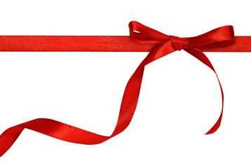 Red bow on white background
