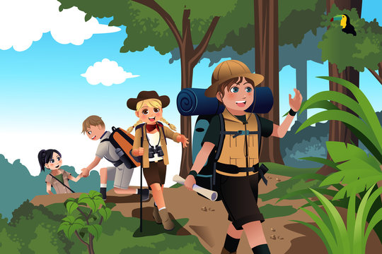 Kids on an adventure trip