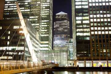 LONDON, CANARY WHARF UK - APRIL 4, 2014 Canary Wharf square view