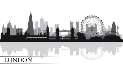 London city skyline silhouette background
