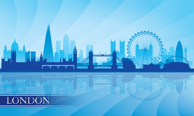 Naklejka premium London city skyline silhouette background