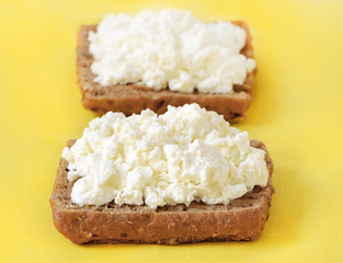 Bread with curd cheese
