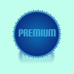 Ribbon Button With Premium Text