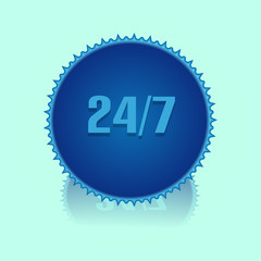 Ribbon Button With 24/7 Text