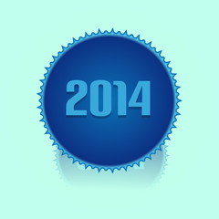 Ribbon Button With 2014 Text