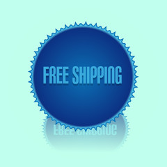 Ribbon Button With Free Shipping Text