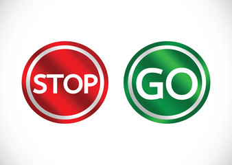 Stop and Go sign in illustration