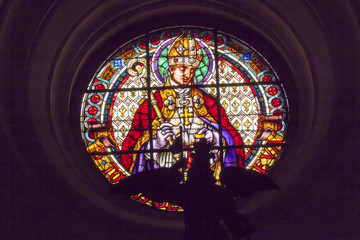 Bishop Stained Glass Cathedral Andalusia Granada Spain