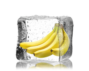 Banany w  kostce lodu