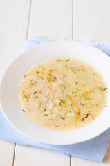 rice soup with salmon