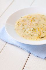 rice soup with salmon