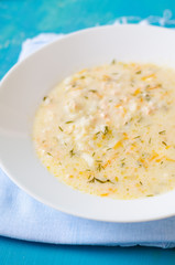 rice soup with salmon
