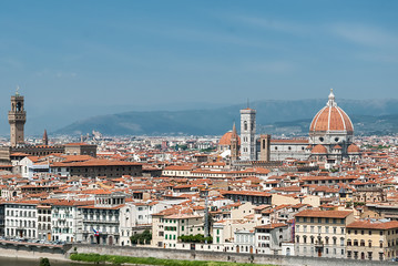 Fototapeta na wymiar Florence aerial cityscape, Tuscany, Italy