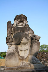 Dvarapala (guardian) statue at main entrance in Candi Sewu