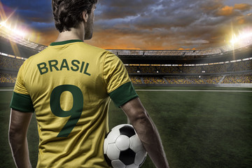 Brazilian soccer player - obrazy, fototapety, plakaty