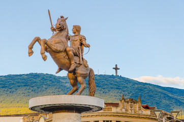 Warrior on a Horse statue (Alexander the Great), Skopje - Powered by Adobe