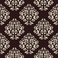 vector seamless backdrop. damask pattern. flower wallpaper
