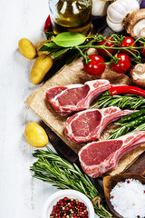 Raw lamb cutlets