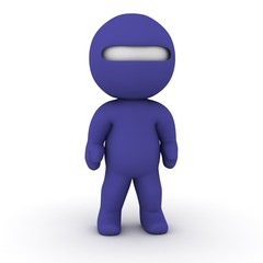 3D Character dressed as Ninja