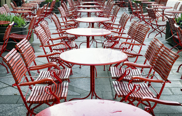 red chairs