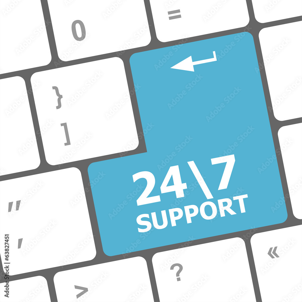 Poster support sign button on keyboard keys
