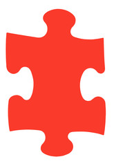 Fototapeta premium one red piece of jigsaw puzzle