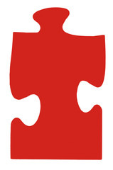 Obraz premium one red flat piece of jigsaw puzzle
