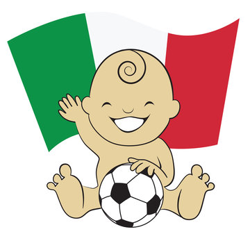 Baby Soccer Boy With Italy Flag