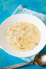 rice soup with salmon