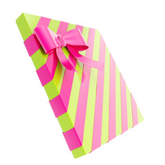 Wrapped gift box with a bow and ribbon