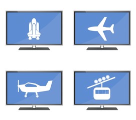 Transports dans 4 écrans de télévision