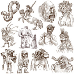 Fototapeta Myths and Legendary Monsters around the World (white set no. 1) obraz